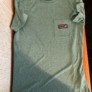 Patagonia Womens Heather Green Pocket Tee